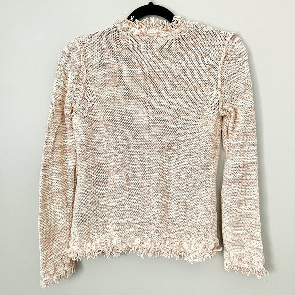J. Mclaughlin fringe cotton cardigan sweater size small - Picture 2 of 7